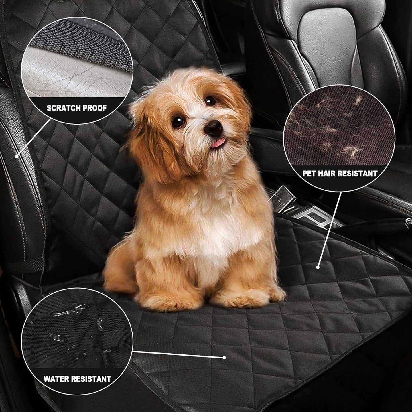 Dog Seat Cover Cars Trucks Suvs, Thick 600D Waterproof Pet Car Seat Cover Dog, Heavy Duty & Wear-Resistant Durable Nonslip Backing with Side Flaps, Scratchproof Dog Front Seat Cover | Thicked 600D Oxford, Pet Car Seat Cover, Heavy Duty & Wear-Resistant, Durable Scratchproof, Nonslip Backing with Side Flaps