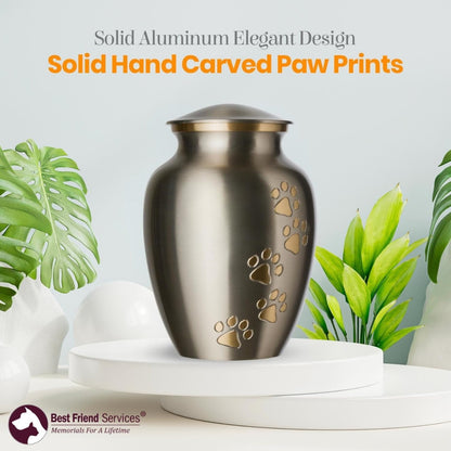 PawHeaven™ Legacy Memorial Pet Urn – Premium Pewter & Brass Keepsake for Dogs & Cats (Up to 170 lbs)