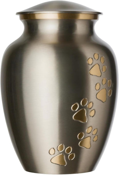PawHeaven™ Legacy Memorial Pet Urn – Premium Pewter & Brass Keepsake for Dogs & Cats (Up to 170 lbs)