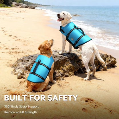 Dog Life Vest Rip Stop Dog Swim Vest, S, Blue | High Visibility Ripstop for Puppy Cat Doggy, Life Jacket with Handle & Leash Ring for Boating & Swimming