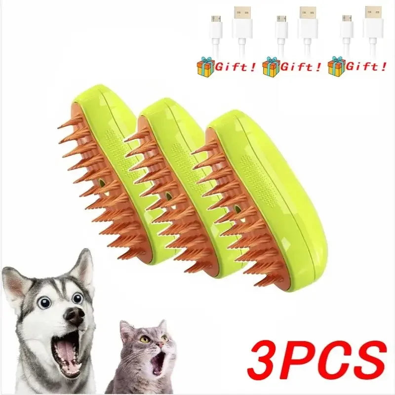 Steam Brush for Cats Soft Electric Water Jet Pet Comb Silicone Hair Remover Dog Brush Pet Grooming Supplies Products Home