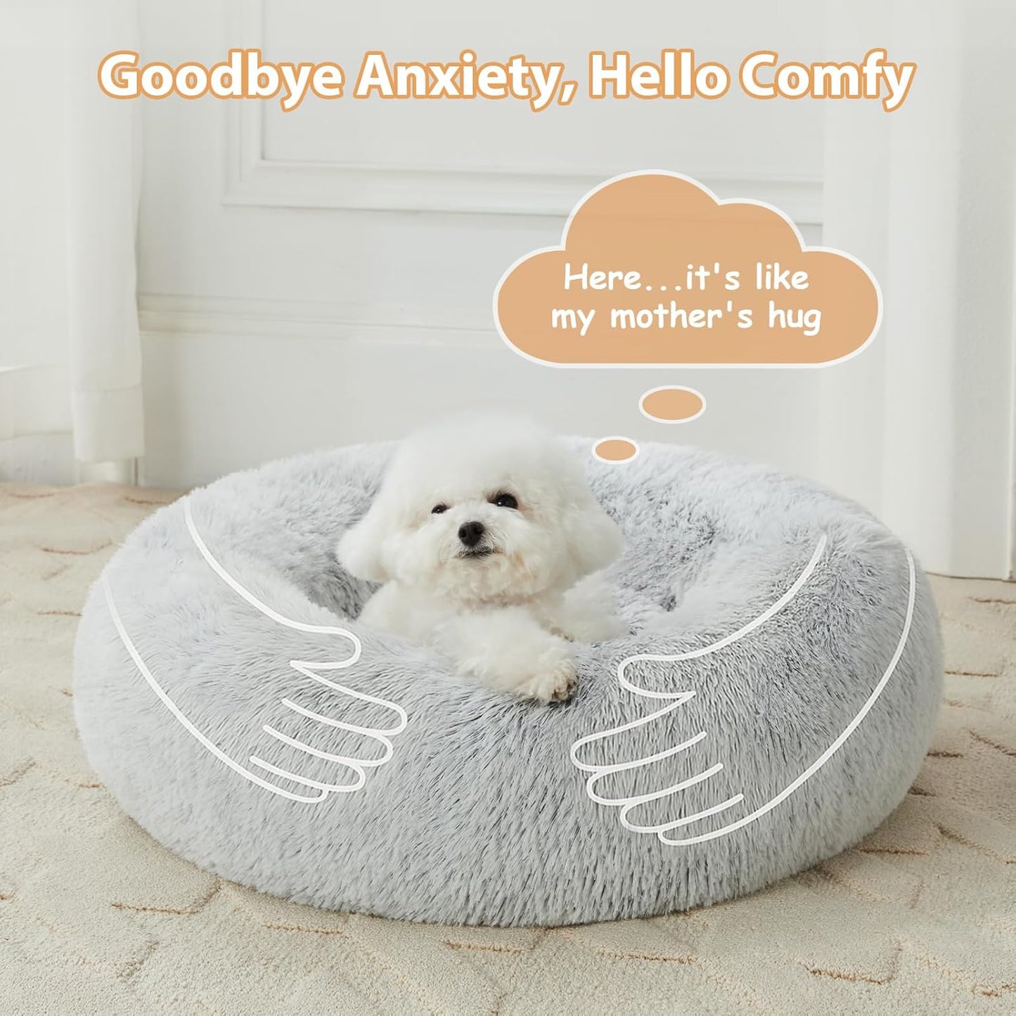 PawHeaven™ CozyCloud Calming Pet Bed – Ultra Soft Donut Cuddler Bed for Dogs & Cats