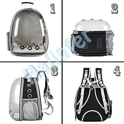 Back Expandable Cat Backpack Carrier, Fit up to 12 Lbs, Space Capsule Bubble Window Pet Carrier Backpack to Carry and Transport Cat Bunny Small Puppy