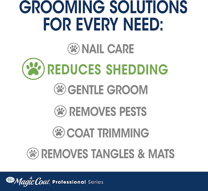 Magic Coat Professional Series Grooming Brush for Dogs & Cats, Reduces Shedding, Stimulates Coat'S Natural Oils, Ergonomic Design, Ideal for Medium, Long, Curly, and Wiry Coats | Reduces Shedding, Fine Wire Bristle Dog Brush, Captures Loose Hair & Increases Shine, Medium, Long, Curly, and Wiry Coats