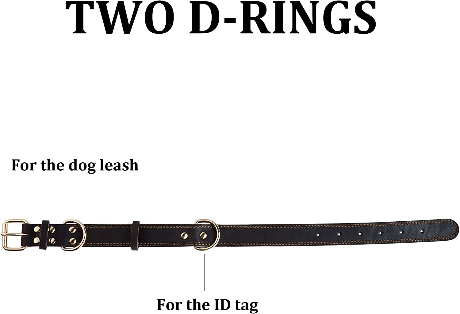 Leather Dog Collar Genuine Cute for Small Dogs(S:0.8" Wide 13.4-15.8" Neck) | All-Day Comfort for Daily Walks and Outdoor Trips, Sturdy Metal Buckle for Long-Term Use, D-Ring for Leash, Easy Clean