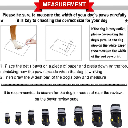 Dog Shoes for Hot Pavement, Dog Snow Boots & Paw Protectors for Winter | Dog Booties Medium Large Size Dogs, Water-Resistant in the Rain, Outdoor Walking, Indoor Hardfloors Skid-Resistant Sole Black