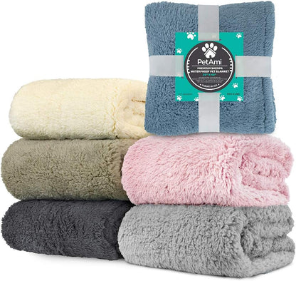 Fluffy Sherpa Waterproof Dog Blanket for Small Pet Cat, 24X32 Pink | Soft & Warm & Washable; Leafproof Couch Sofa Protector for Small Medium Large Pet; Pee Proof Cover for Crate Kennel Car Seat
