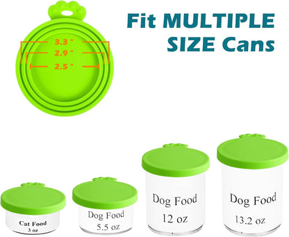 4 Packs Pet Food Can Covers Lids, Universal Size for Dog Cat Food | Silicone, 1 Fit 3 Standard Size Can Tops, Can Topper for Wet Food, BPA Free, Dishwasher Safe