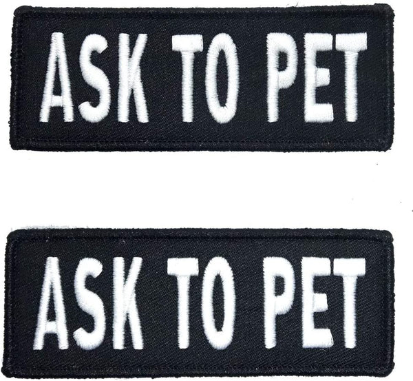 Service Dog Patches for Harness | Patches for Dog Harness or Vest | Do Not Pet Patch, Dog in Training, Service Dog, Emotional Support | Removable Hook and Loop Embroidered Patches