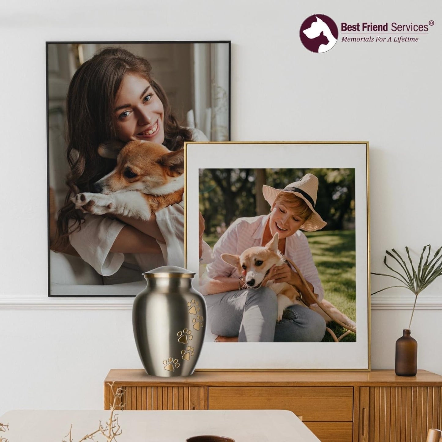 PawHeaven™ Legacy Memorial Pet Urn – Premium Pewter & Brass Keepsake for Dogs & Cats (Up to 170 lbs)