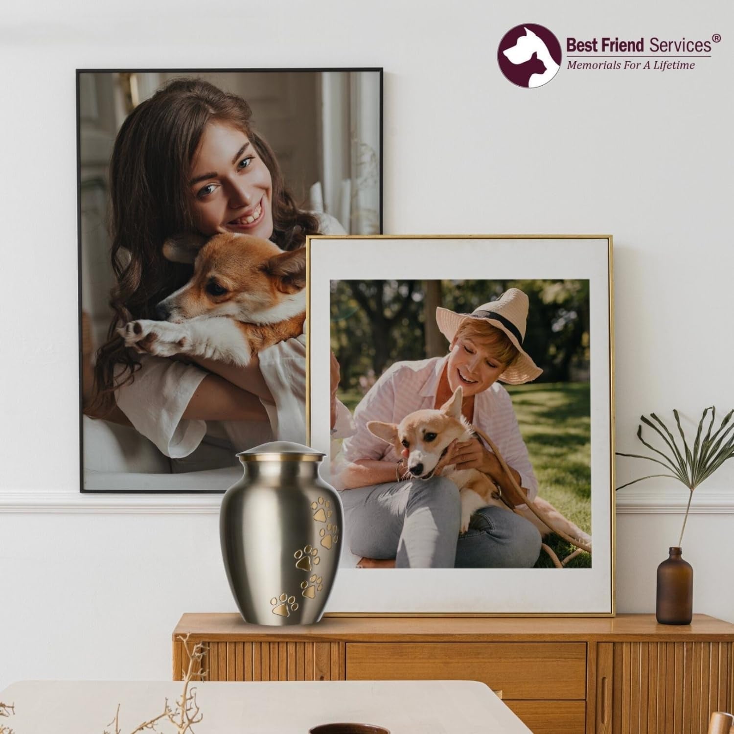 PawHeaven™ Legacy Memorial Pet Urn – Premium Pewter & Brass Keepsake for Dogs & Cats (Up to 170 lbs)