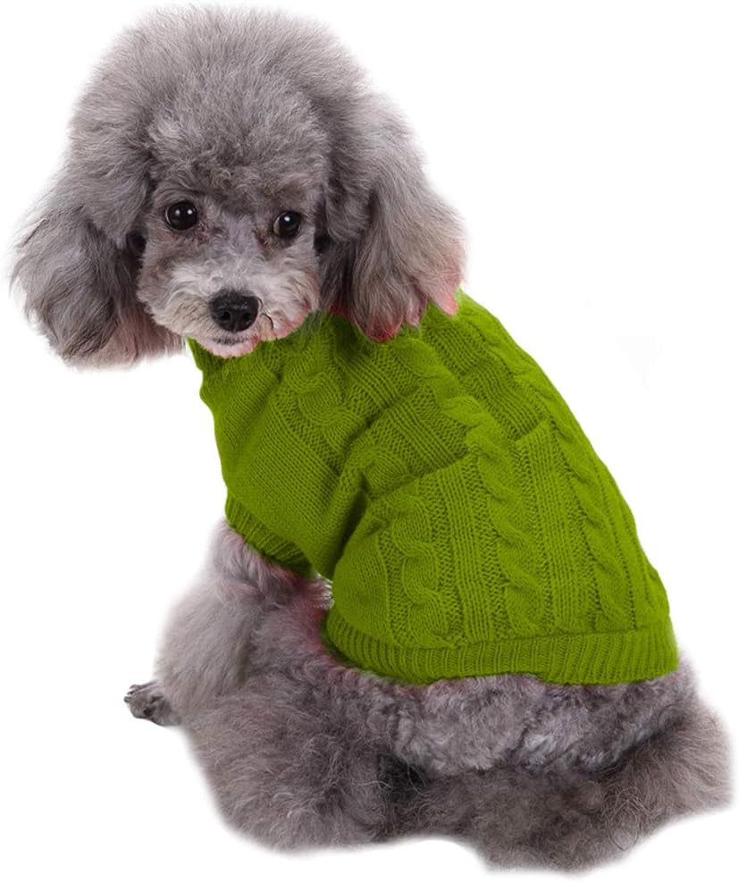 Knitted Small Dog Sweater, Turtleneck Pullover Warm Winter Puppy Clothes | Lightweight & Warm Knitted Winter Sweatshirt, Cold Weather Coat for Dog Girl & Boy, Cute Puppy Costume, Machine Washable