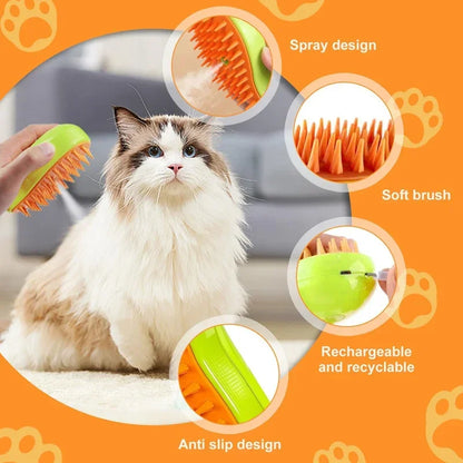 Steam Brush for Cats Soft Electric Water Jet Pet Comb Silicone Hair Remover Dog Brush Pet Grooming Supplies Products Home