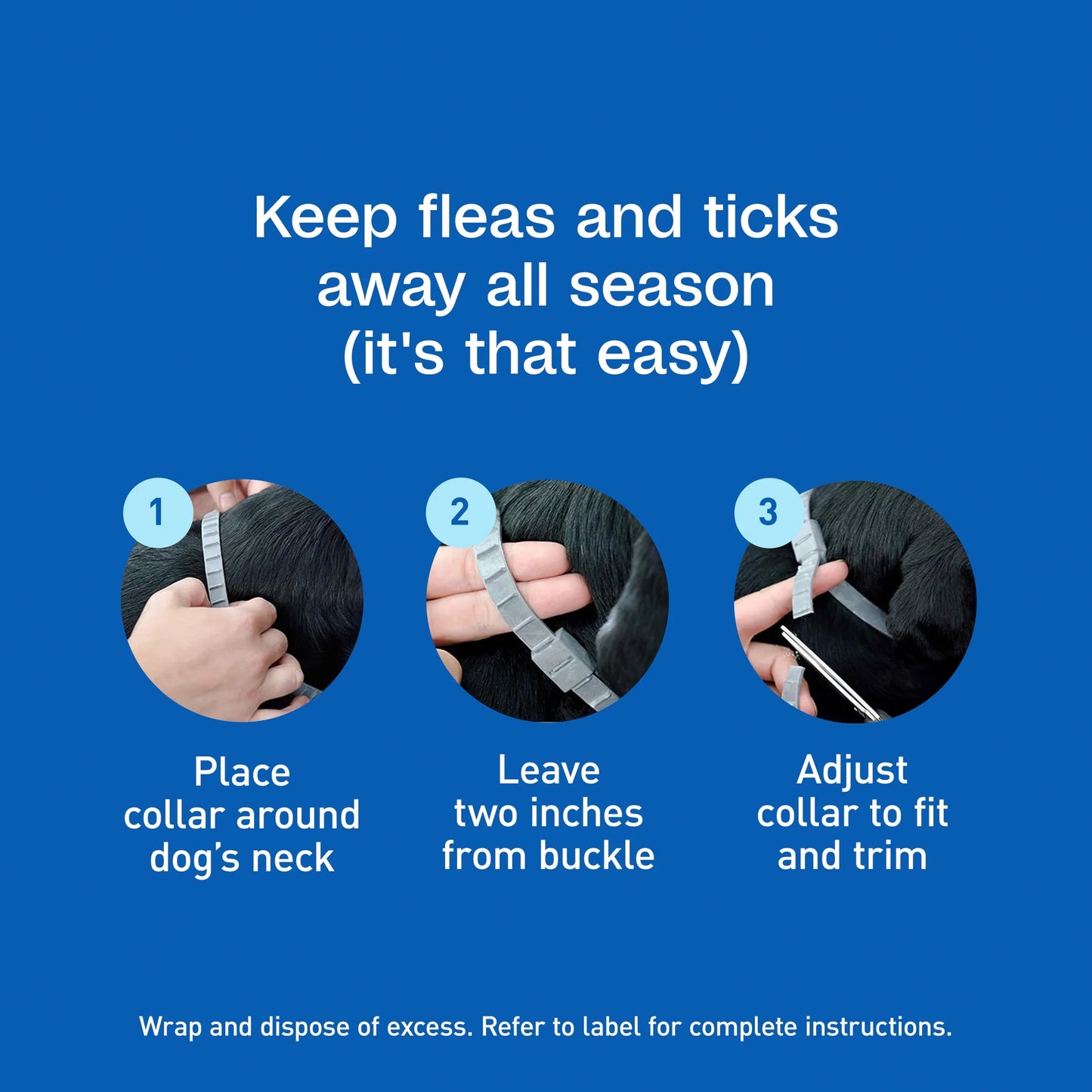 Flea & Tick Collar plus for Dogs & Puppies, 12 Months Protection Flea Infestations, Kills Fleas & Ticks, Repels Mosquitoes for up to 6 Months (Excl. California), One Size Fits All, 2 Count