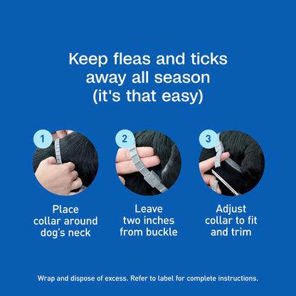 Flea & Tick Collar plus for Dogs & Puppies, 12 Months Protection Flea Infestations, Kills Fleas & Ticks, Repels Mosquitoes for up to 6 Months (Excl. California), One Size Fits All, 2 Count