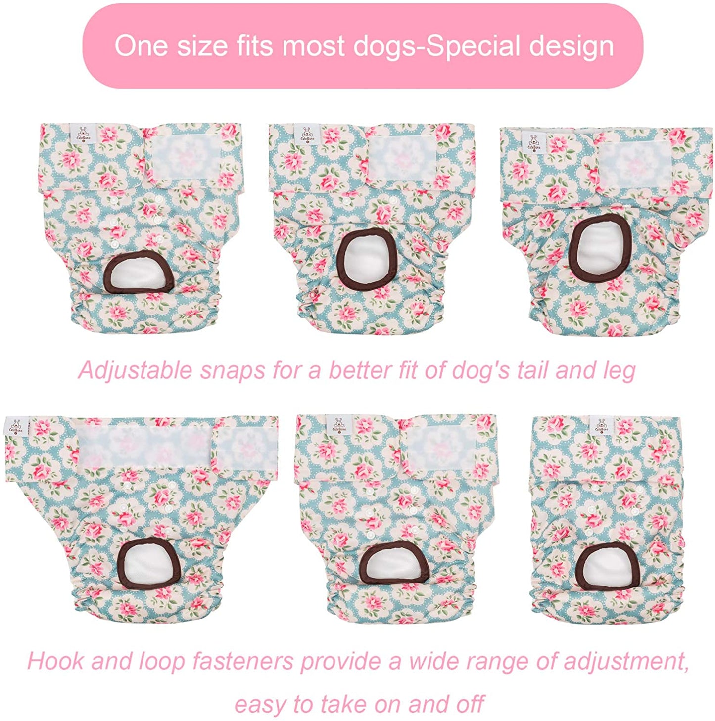 Dog Diapers Female Washable Small Medium Large 3 Pack Reusable Doggie Diapers Puppy Period Pants for Doggy Heat Cycle Peeing