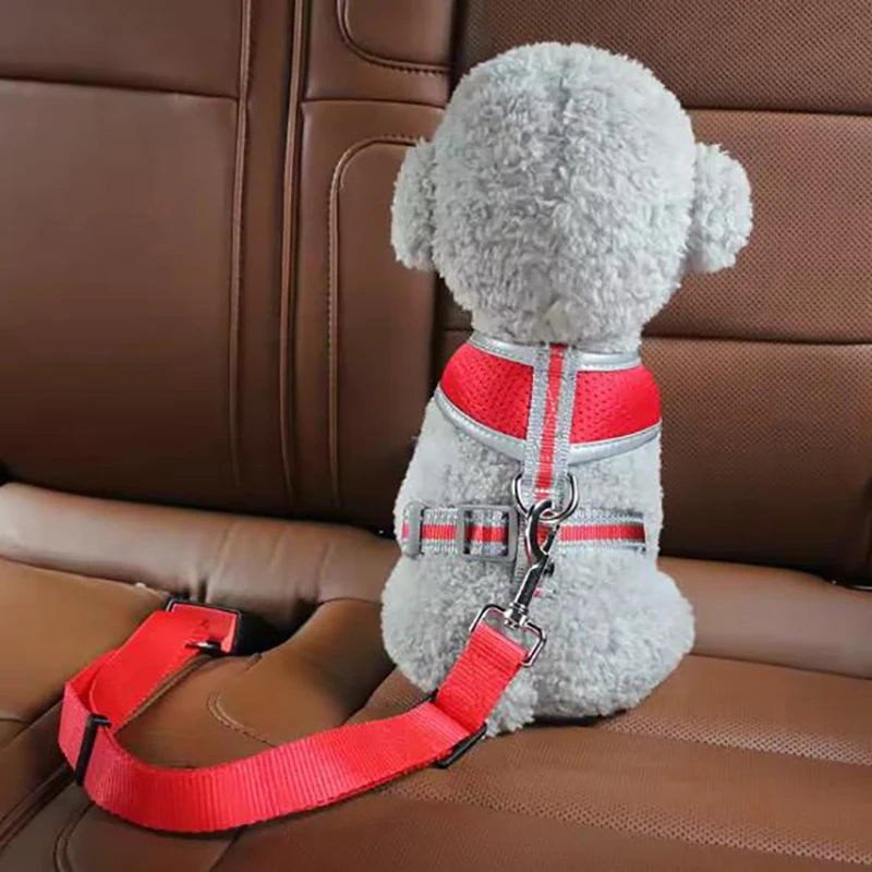 New Dog Car Seat Belt Safety Protector Travel Pet Accessories Breakaway Leash Collar Solid Car Harness Pet Harness