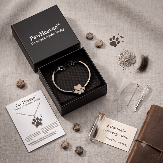 PawHeaven™ Cremation Keepsake Jewelry Collection – Premium Ashes Memorial Necklace & Urn Bracelet