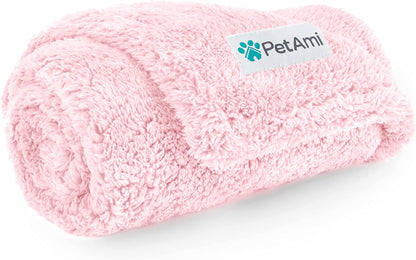 Fluffy Sherpa Waterproof Dog Blanket for Small Pet Cat, 24X32 Pink | Soft & Warm & Washable; Leafproof Couch Sofa Protector for Small Medium Large Pet; Pee Proof Cover for Crate Kennel Car Seat