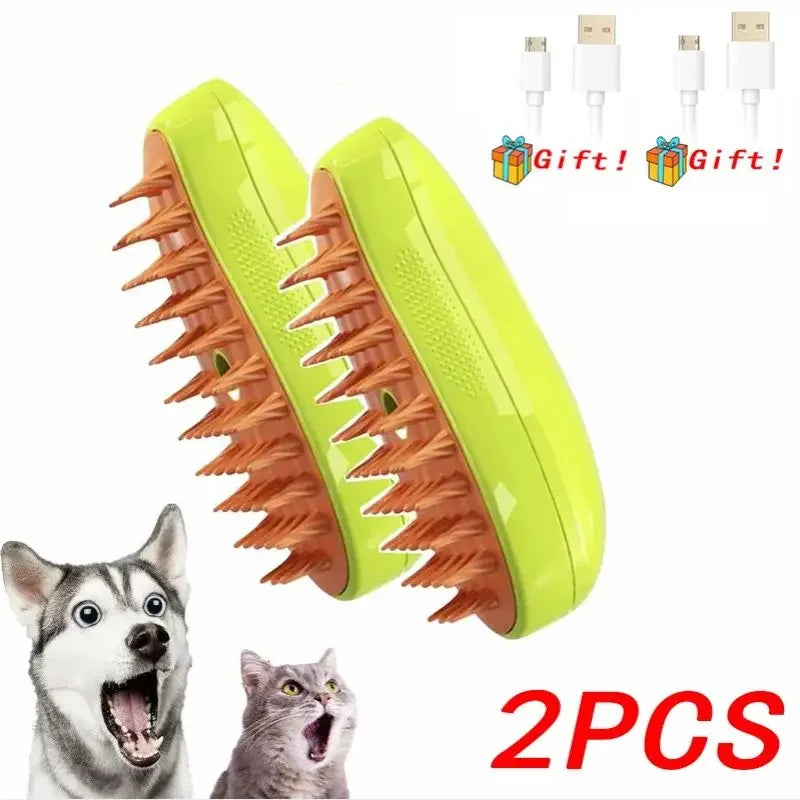 Steam Brush for Cats Soft Electric Water Jet Pet Comb Silicone Hair Remover Dog Brush Pet Grooming Supplies Products Home