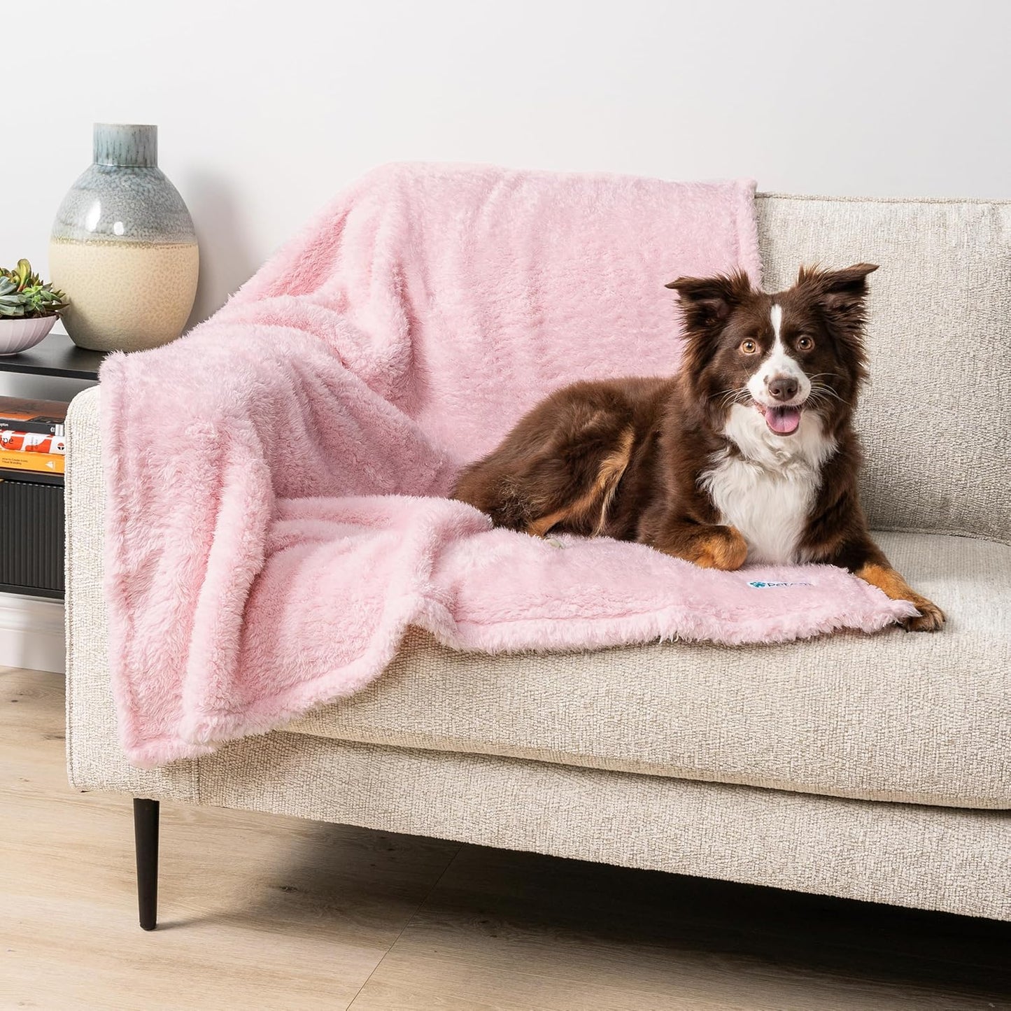 Fluffy Sherpa Waterproof Dog Blanket for Small Pet Cat, 24X32 Pink | Soft & Warm & Washable; Leafproof Couch Sofa Protector for Small Medium Large Pet; Pee Proof Cover for Crate Kennel Car Seat