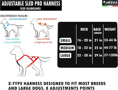 Adjustable Sled Pro Harness - Small, Pink, Dog Pulling Harness for Large Breeds & Giant Dogs, Great for Dog Joring