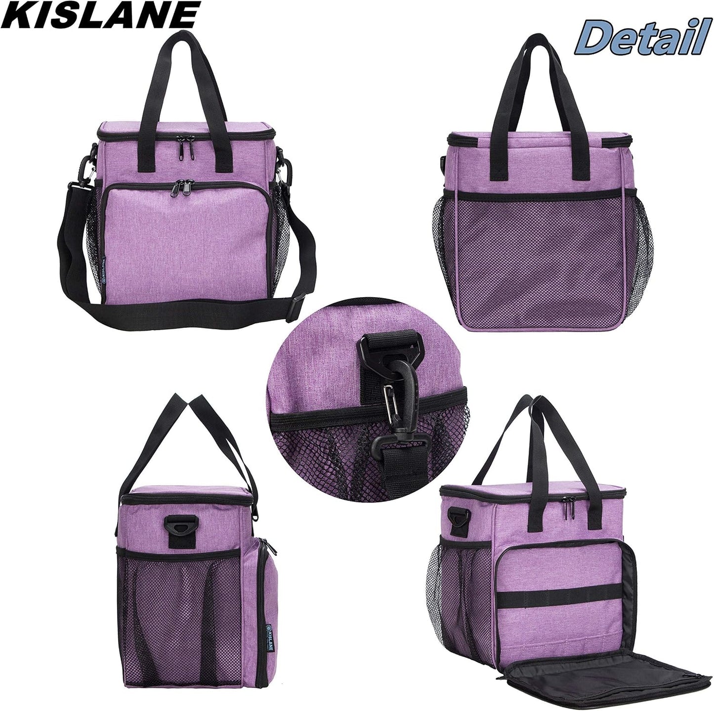 Pet Grooming Storage Bag, Organizer for Dog & Cat Supplies (Purple) | Roomy Tote Organizes Cat and Dog Grooming Tools. Tools Not Included. Multiple Pockets.