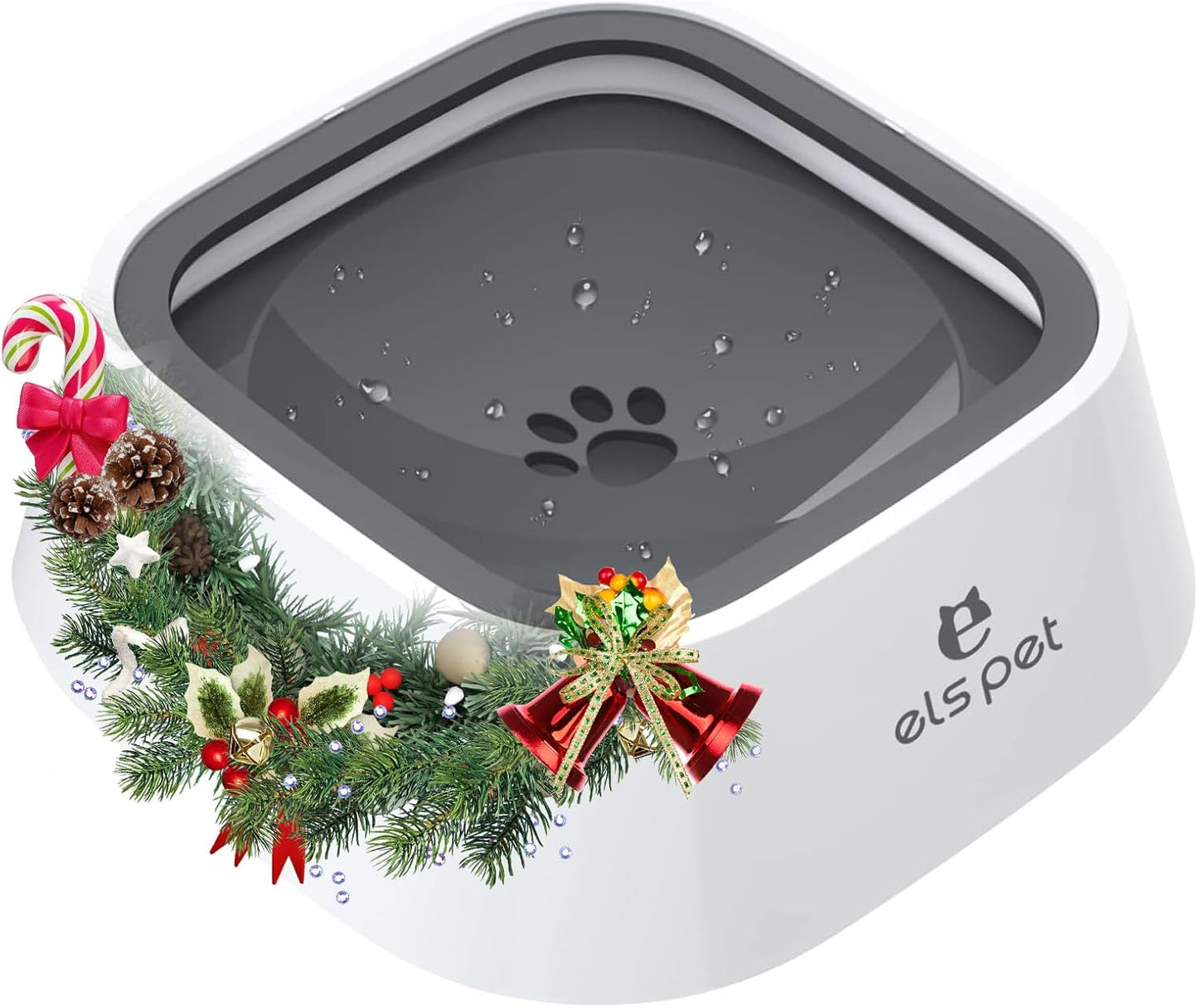Travel Bowl 35Oz 1L No Spill Dog Cat Bowl anti Slip Water Dispenser | 35Oz 1L Base Model, Floating Disk Slow Drink, Dual Spill Proof, anti Slip, Car Home Use, Dishwasher Safe, Grey, Dog Cat