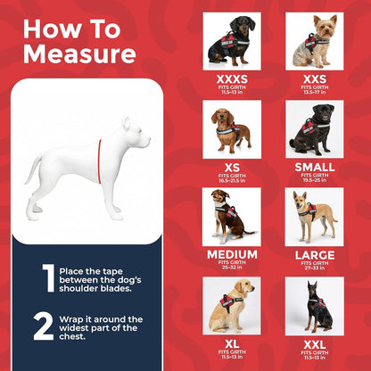 Service Dog Vest Harness, XL 30-39, Red | Durable & Adjustable Vest for Dog, Reflective Straps, Removable Patches, 50 ADA Cards, Handle & D-Ring, Travel and Daily Use