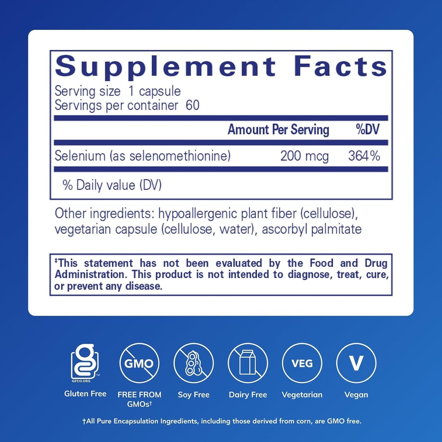 Selenium, 200 Mcg | for Healthy Cellular Function, Immune System and Antioxidant Defenses*, Mineral Supplement, Vegan and Gluten-Free
