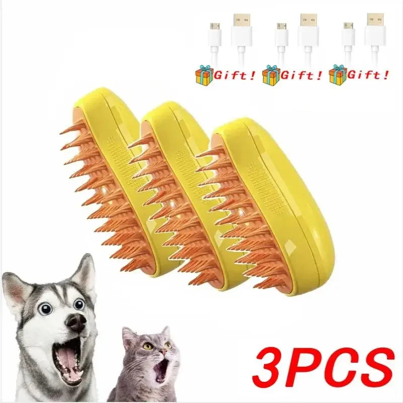 Steam Brush for Cats Soft Electric Water Jet Pet Comb Silicone Hair Remover Dog Brush Pet Grooming Supplies Products Home
