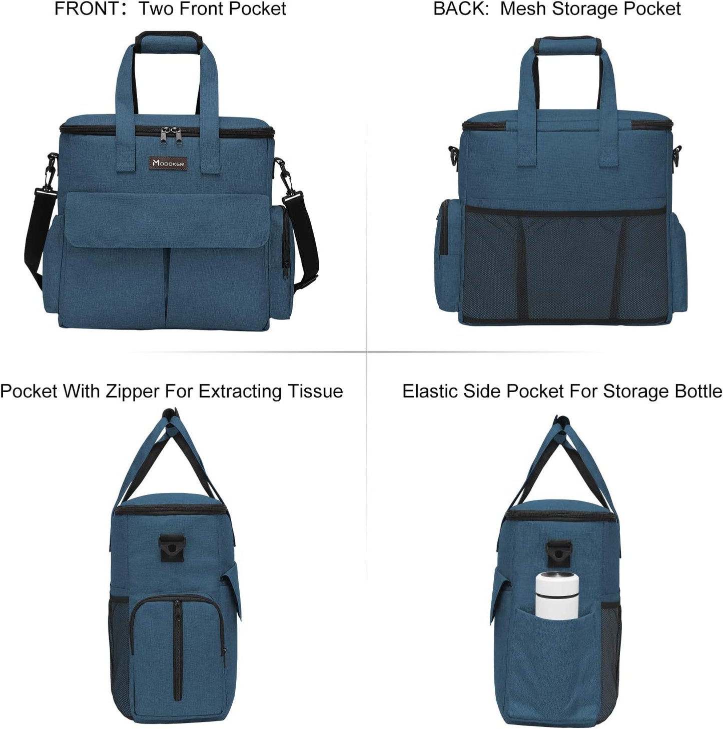 Weekend Dog Travel Bag Set with 2 Food Bags, 2 Bowls and Mat,Blue | Dog Travel Accessories Organizer for Camping and Road Trips with Roomy Storage, Multiple Pockets and Water-Resistant Oxford