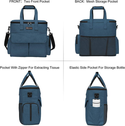 Weekend Dog Travel Bag Set with 2 Food Bags, 2 Bowls and Mat,Blue | Dog Travel Accessories Organizer for Camping and Road Trips with Roomy Storage, Multiple Pockets and Water-Resistant Oxford