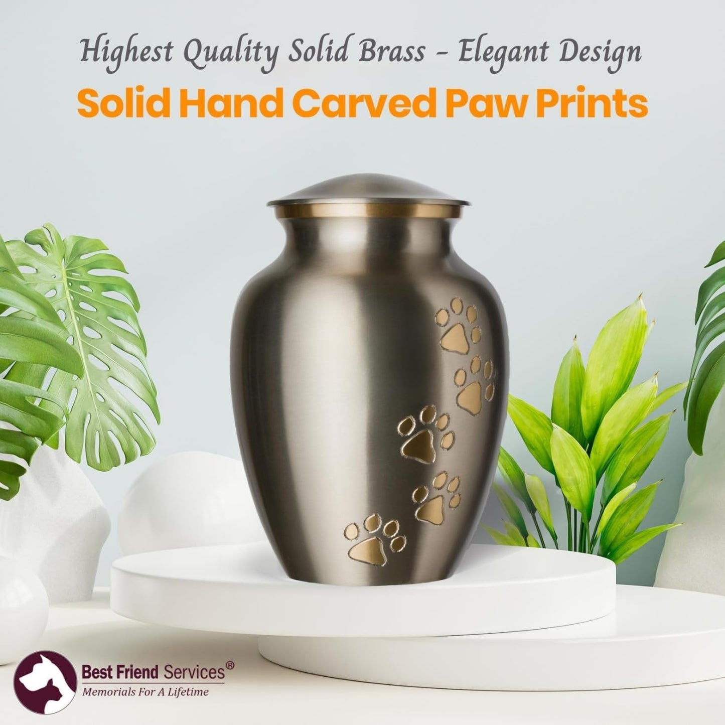 PawHeaven™ Legacy Memorial Pet Urn – Premium Pewter & Brass Keepsake for Dogs & Cats (Up to 170 lbs)