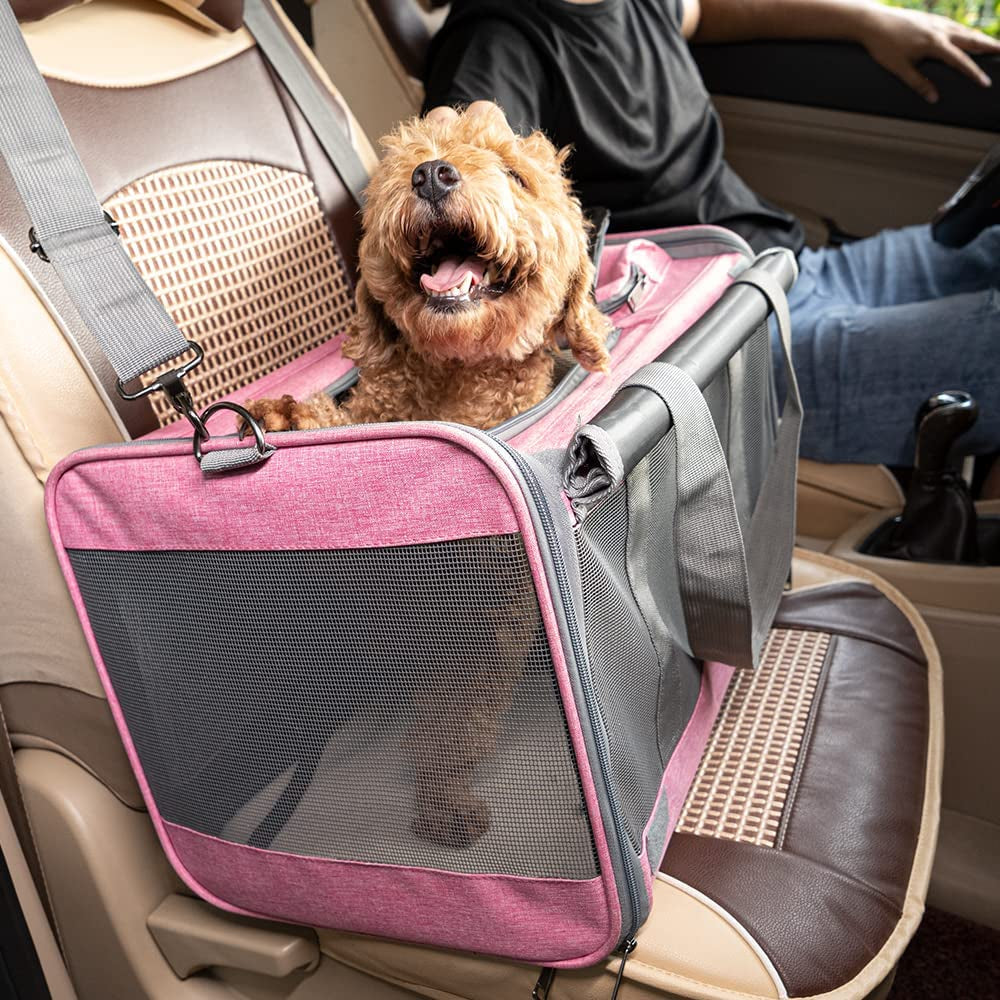 Pet Carrier for Large and Medium Cat, Soft-Sided Pet Crate for Puppy | Dog Foldable Car Traveling Kennel Bag with Privacy Protection, Big Kitten Carrying Cage Ventilated Home Outdoor Vet Transport