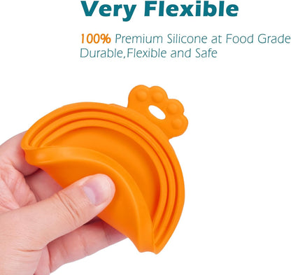 4 Packs Pet Food Can Covers Lids, Universal Size for Dog Cat Food | Silicone, 1 Fit 3 Standard Size Can Tops, Can Topper for Wet Food, BPA Free, Dishwasher Safe