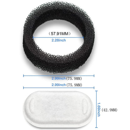 Replacement Filters for Cat Water Fountain Stainless Steel Dispenser Feeders Pet Water Fountain Activated Carbon Replaced Filter