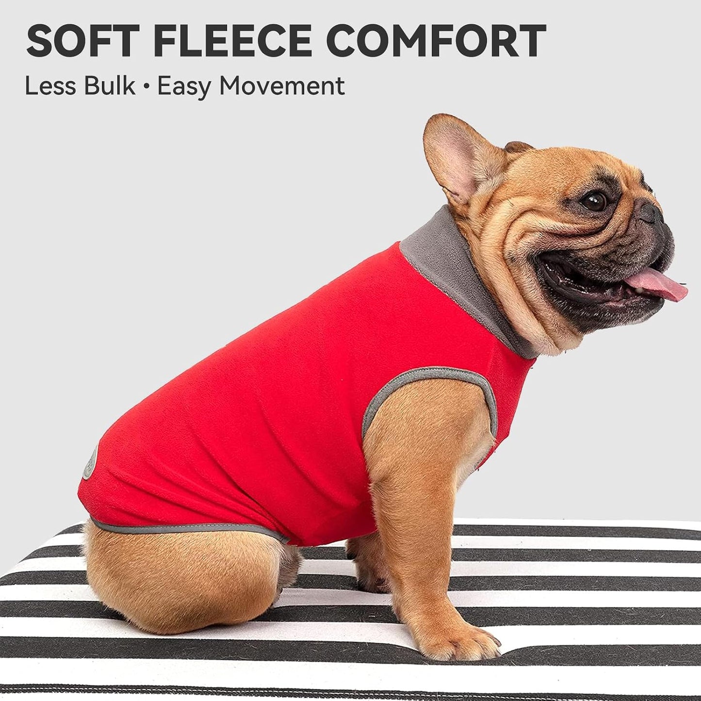 2 Pack Fleece Dog Sweater Pullover Vest with Reflective Stripe, XL | 4-Way Stretch, Lightweight Soft Fleece Sweatshirt, Reflective in Low Light, Easy on & Off, Wear Alone or Layered