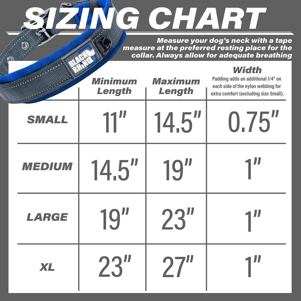 Dog Collars for Medium Dogs - Adjustable Reflective Heavy Duty Dog Collar with Ultra-Soft Neoprene Padding - Weatherproof, Durable, and Comfortable - Ideal for Active Dogs - Blue and Gray
