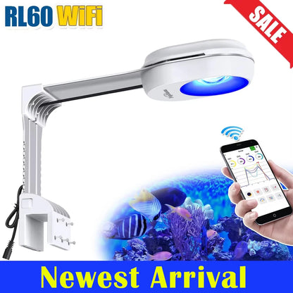 Wifi Marine Aquarium Light Smart Saltwater Lighting with App Control for Coral Reef SPS/LPS Fish Tank Lamp, with Mount