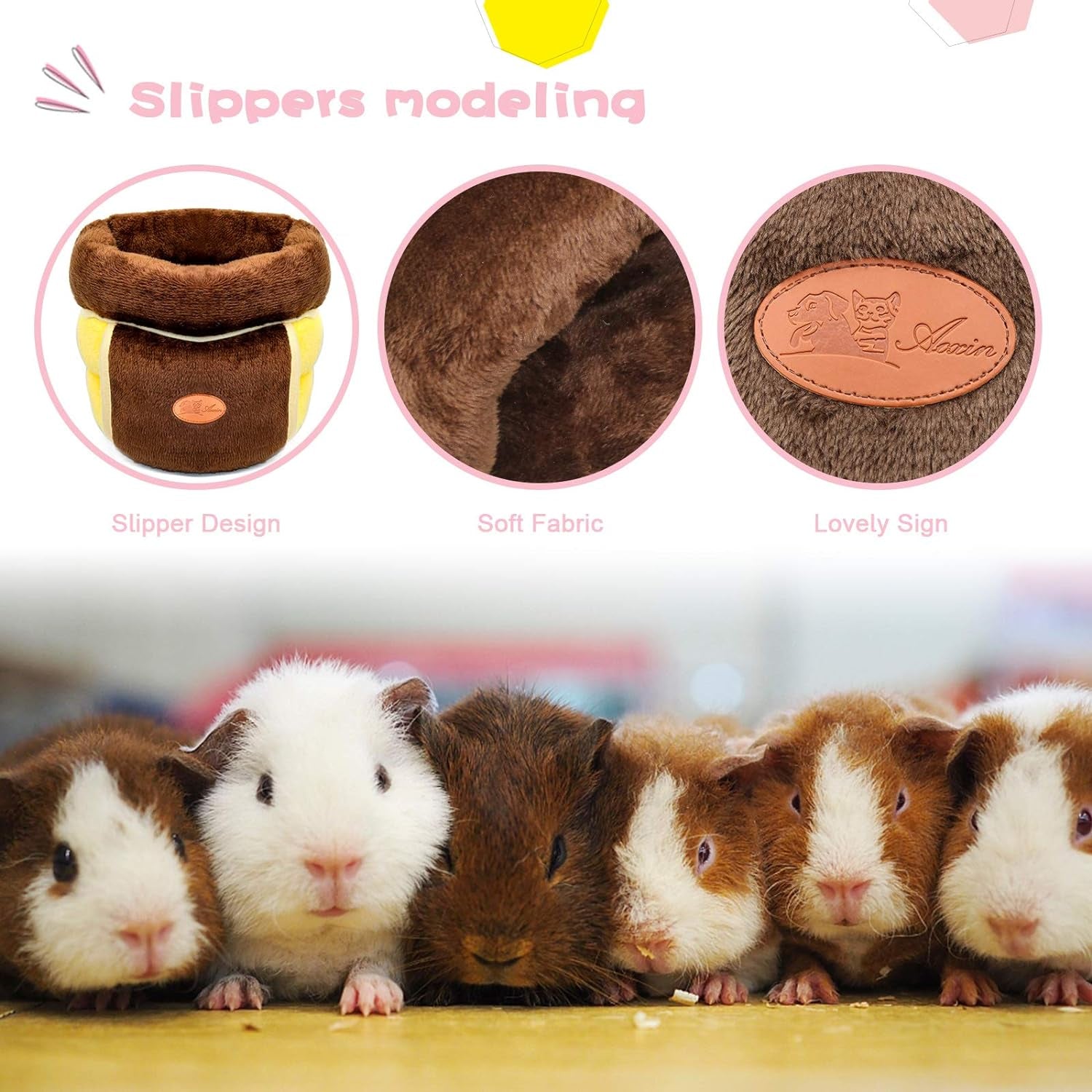 Guinea Pig Bed Cuddle Cave, Warm Fleece Hideout, Brown | Cozy Guinea Pig House, Portable Guinea Pig Hideout, Soft Coral Fleece, Washable Cushion, Folds Flat for Storage