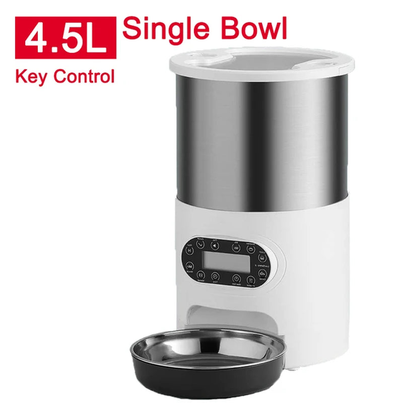 Cat Timing Feeder Smart APP Cat Feeder Stainless Steel Double Meal Pet Food Remote Feeding Automatic Dispenser Suitable Cats Dog