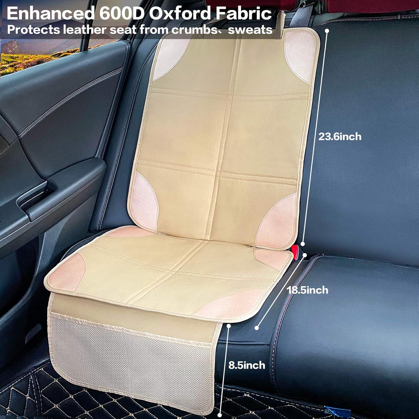 Car Seat Protector, Non-Slip Backing Will Not Leave Imprint, Waterproof Thicker Car Seat Cover for SUV, Sedan, Truck, Leather Car Seat Cushion