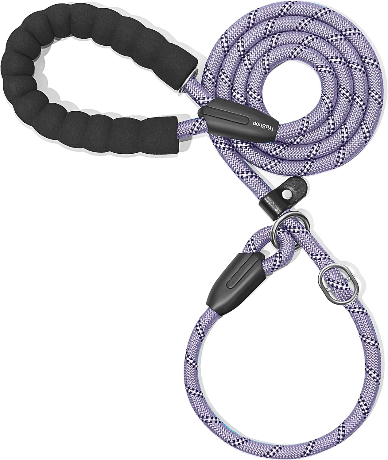 Durable Slip Lead Dog Leash, 1/2" X 4 FT, Lavender | Padded Handle, Reflective Threads, No Pull, Dog Training Leash