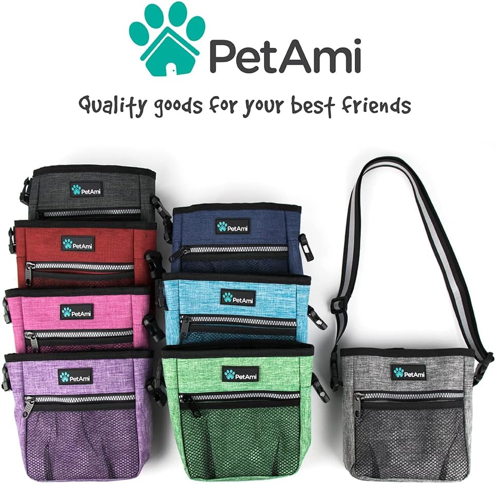 Dog Training Treat Pouch with Multi-Functional Features, Includes Poop Bag Dispenser and Versatile Carry Options (Purple)