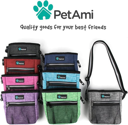 Dog Training Treat Pouch with Multi-Functional Features, Includes Poop Bag Dispenser and Versatile Carry Options (Purple)