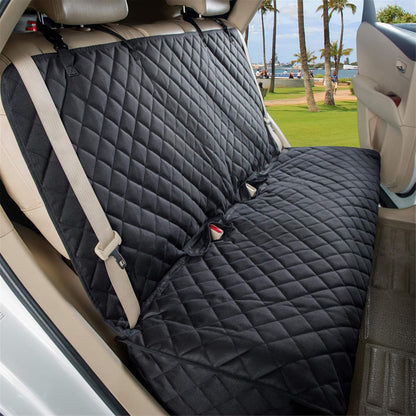 Bench Car Seat Cover Protector, Waterproof Heavy-Duty, Black | Nonslip Dog Back Seat Cover Protect from Mud, Spills, Scratches, Machine Washable, Universal Fit for Vehicles, Trucks&Suvs