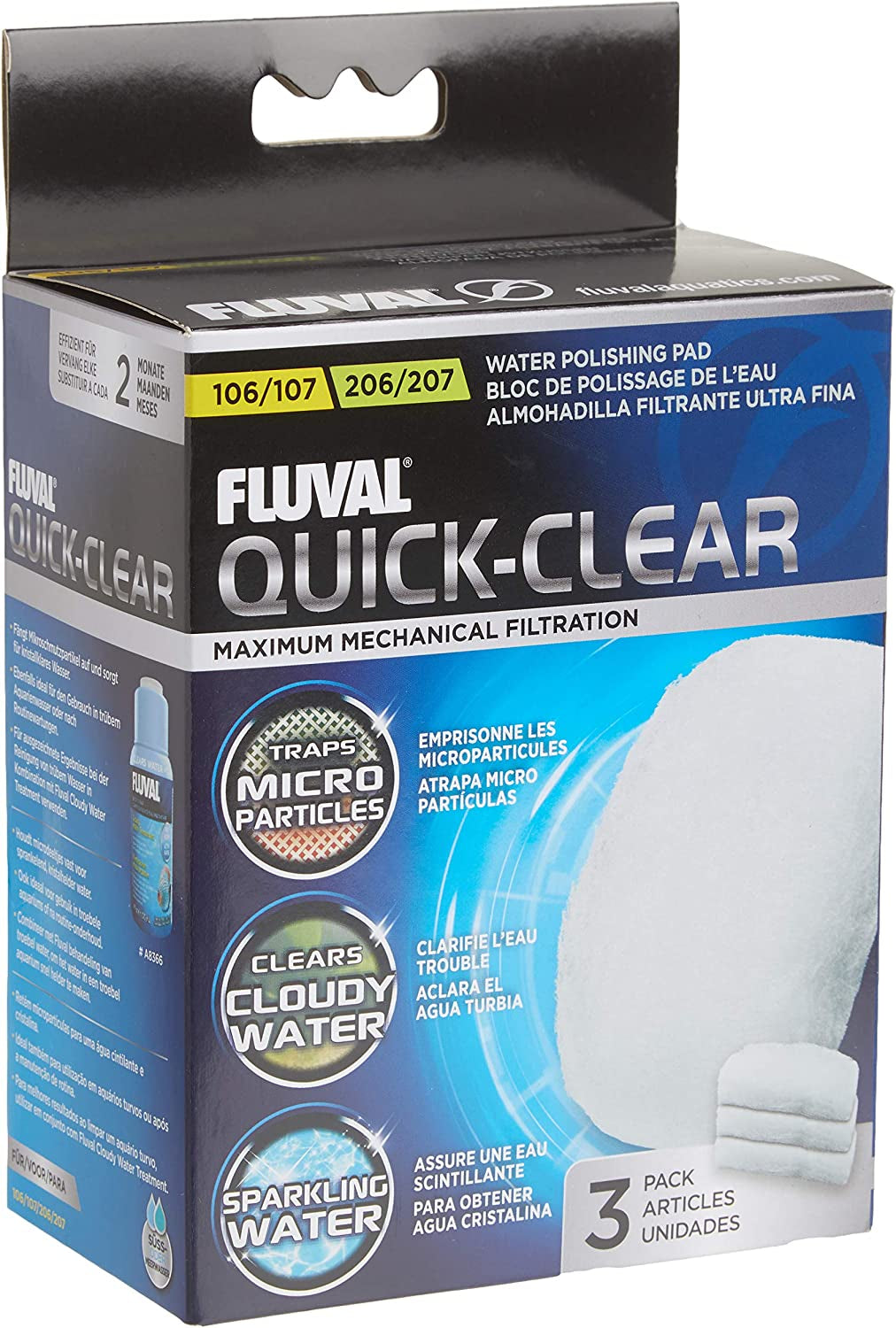Quick-Clear Water Polishing Pads, Mechanical Filter Media for Aquariums, 3-Pack, A242 | Mechanical Filter Media for Aquariums