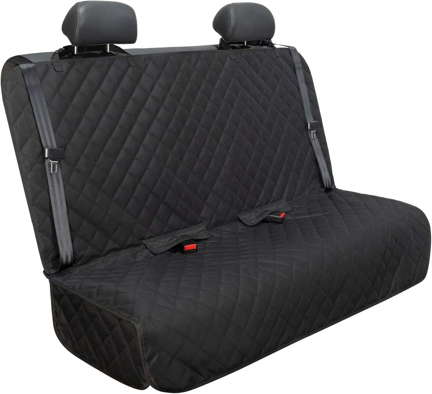 Bench Car Seat Cover Protector, Waterproof Heavy-Duty, Black | Nonslip Dog Back Seat Cover Protect from Mud, Spills, Scratches, Machine Washable, Universal Fit for Vehicles, Trucks&Suvs