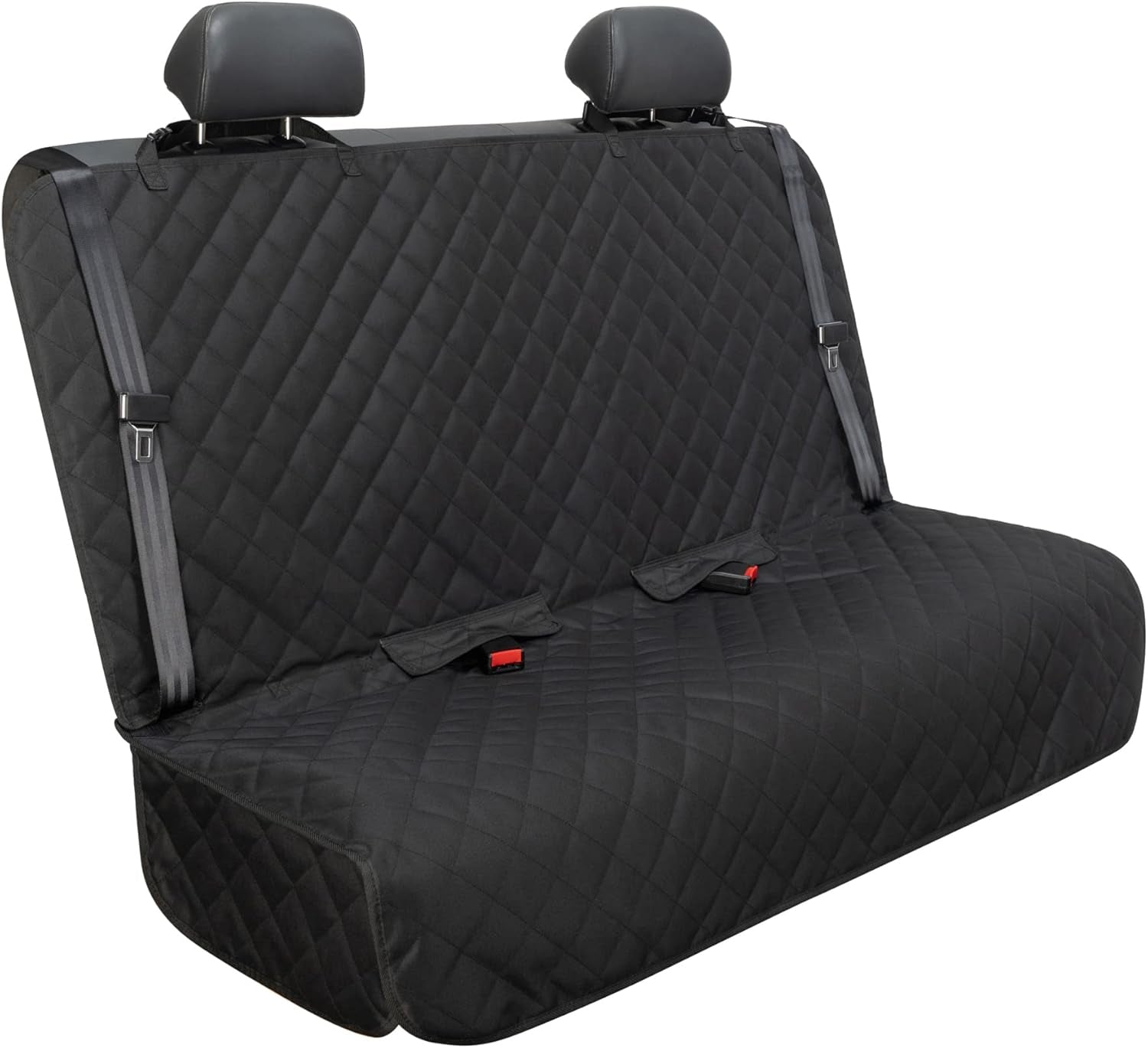 Bench Car Seat Cover Protector, Waterproof Heavy-Duty, Black | Nonslip Dog Back Seat Cover Protect from Mud, Spills, Scratches, Machine Washable, Universal Fit for Vehicles, Trucks&Suvs